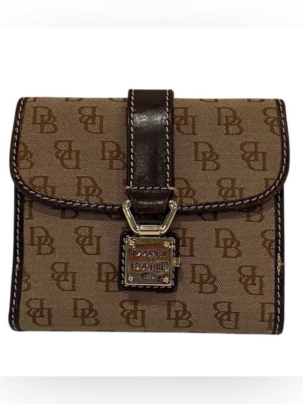 Dooney & Bourke Signature Print Lock Double Compartment Wallet